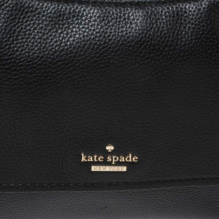 Pre Owned Kate Spade Black Leather Flap Shoulder Bag