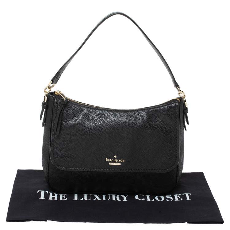 Pre Owned Kate Spade Black Leather Flap Shoulder Bag