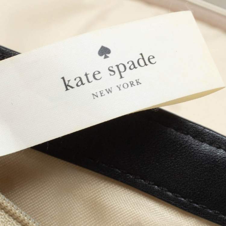 Pre Owned Kate Spade Beige/Black Snakeskin Embossed Leather Pushlock Flap Top Handle Bag