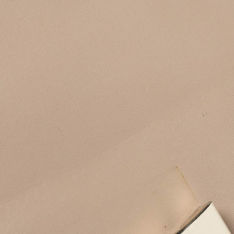 Pre Owned Kate Spade Beige/Black Snakeskin Embossed Leather Pushlock Flap Top Handle Bag