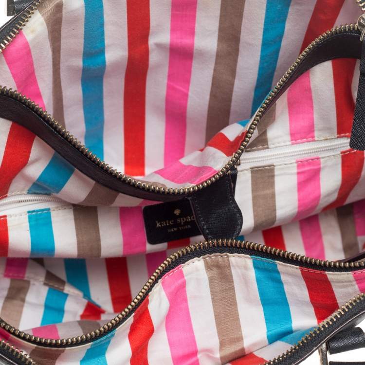 Pre Owned Kate Spade Black Leather Double Zip Tote