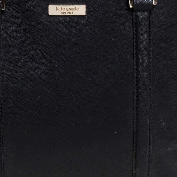 Pre Owned Kate Spade Black Leather Double Zip Tote