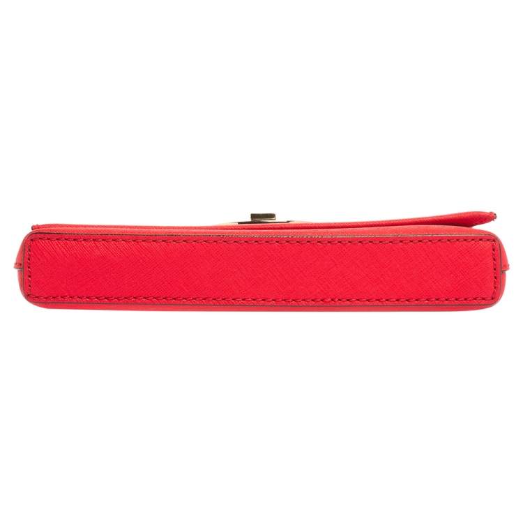 Pre Owned Kate Spade Magenta Leather Astor Court Flap Crossbody Bag