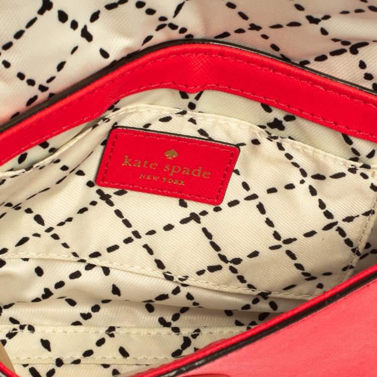 Pre Owned Kate Spade Magenta Leather Astor Court Flap Crossbody Bag