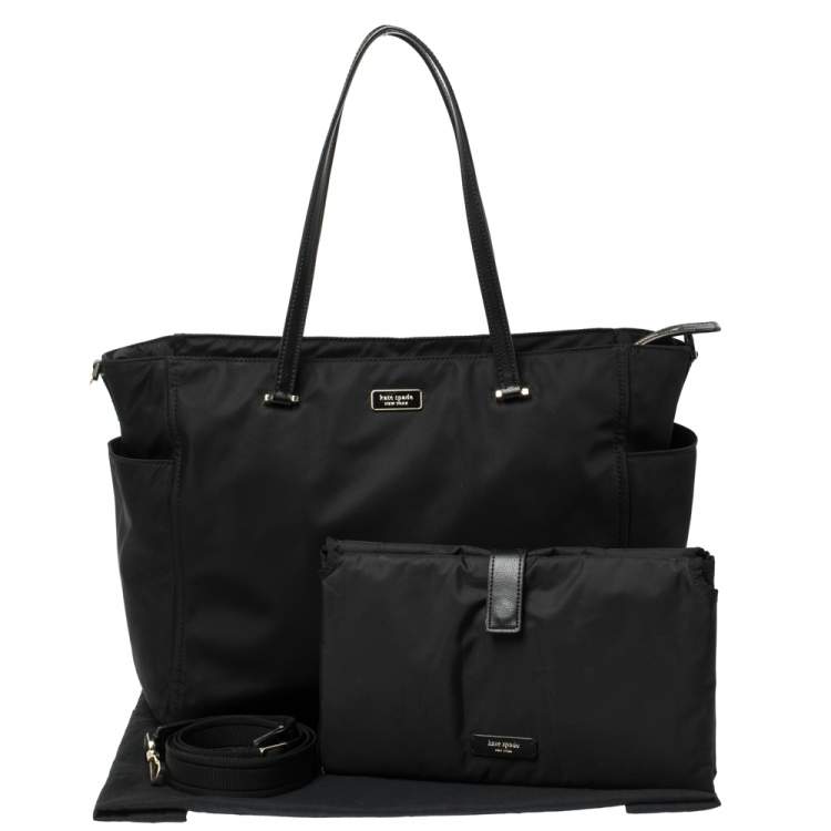 Pre Owned Kate Spade Black Nylon and Leather Dawn Baby Diaper Bag