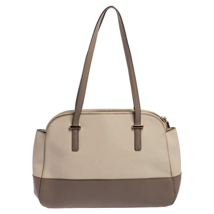 Pre Owned Kate Spade Beige Leather Cedar Street Maise Satchel