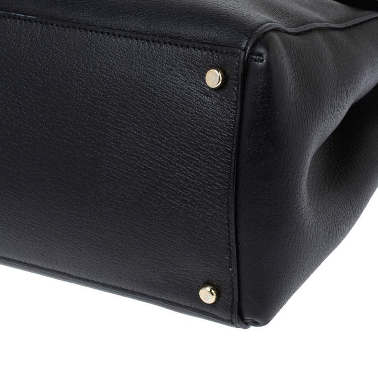 Pre Owned Kate Spade Black Leather Bow Tote