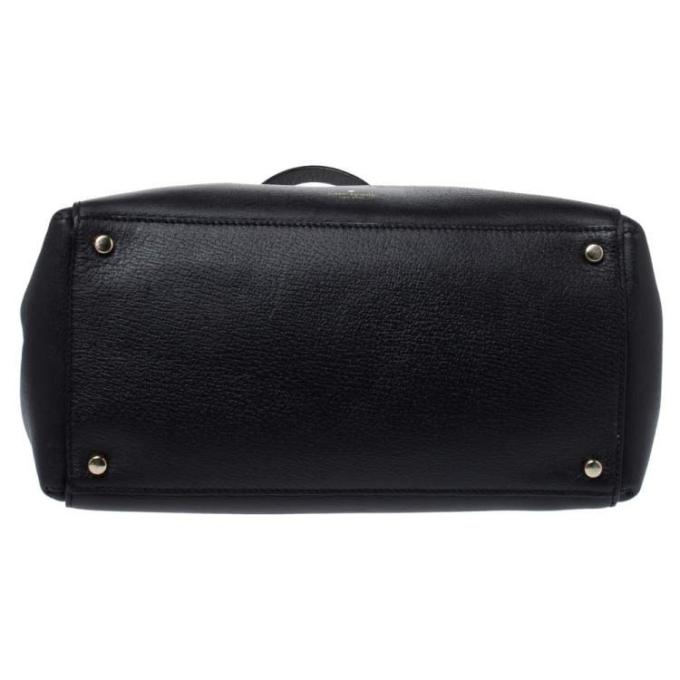 Pre Owned Kate Spade Black Leather Bow Tote