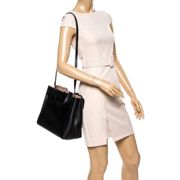 Pre Owned Kate Spade Black Leather Bow Tote
