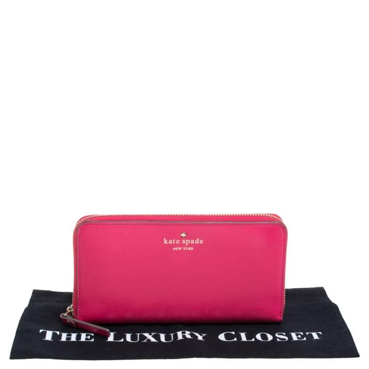 مملوكة مسبقًا Kate Spade Pink Leather Lacey Zip Around  Wallet