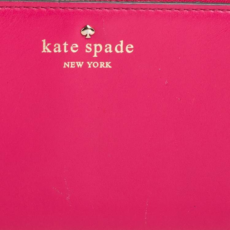 مملوكة مسبقًا Kate Spade Pink Leather Lacey Zip Around  Wallet