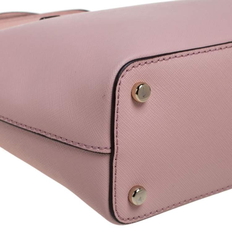 Pre Owned Kate Spade Blush Pink Leather Top Zip Tote