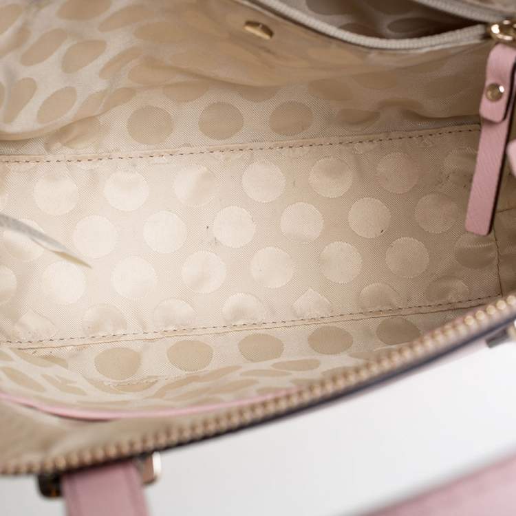 Pre Owned Kate Spade Blush Pink Leather Top Zip Tote