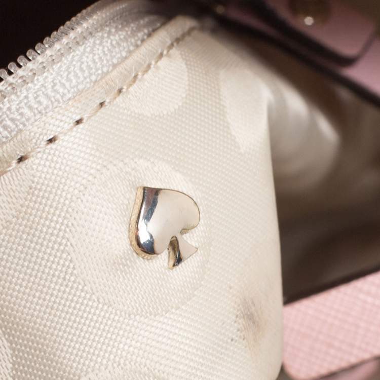Pre Owned Kate Spade Blush Pink Leather Top Zip Tote