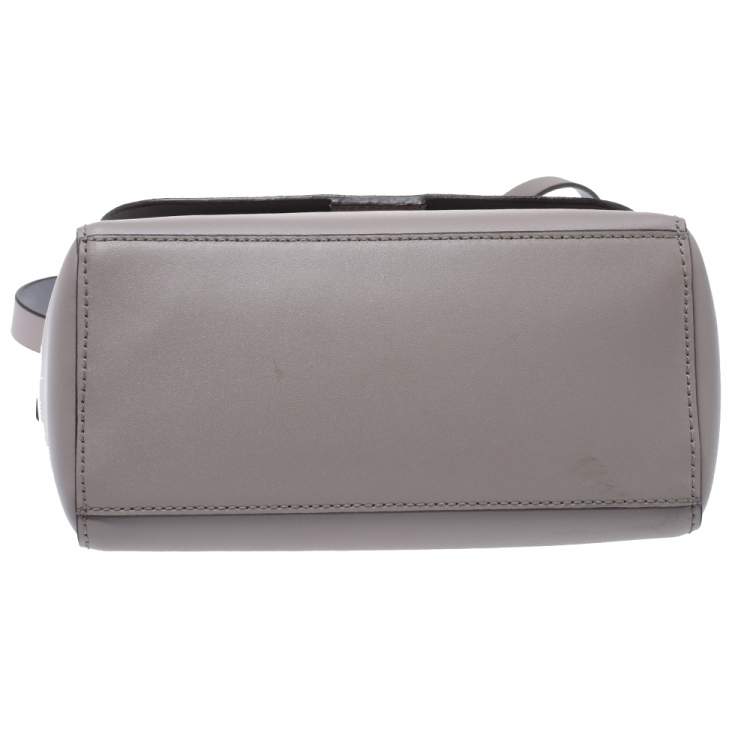 Pre Owned Kate Spade Pale Lilac Leather Logo Plague Flap Shoulder Bag