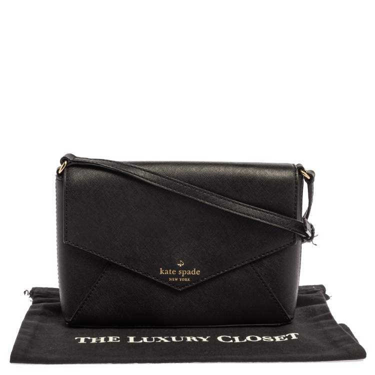 Pre Owned Kate Spade Black Leather Cedar Street Monday Crossbody Bag