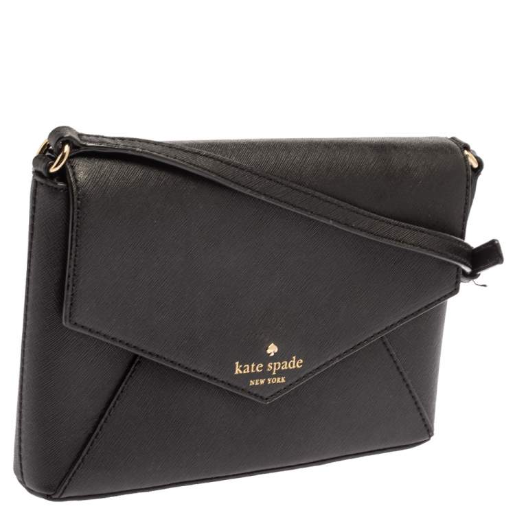 Pre Owned Kate Spade Black Leather Cedar Street Monday Crossbody Bag