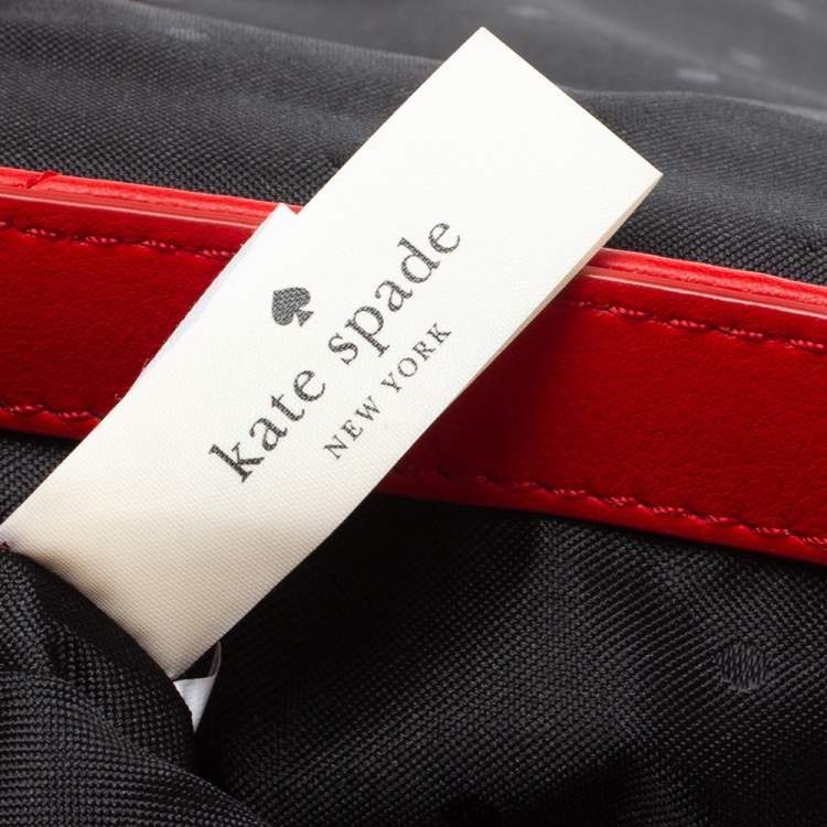 Pre Owned Kate Spade Red Quilted Leather Logo Flap Shoulder Bag