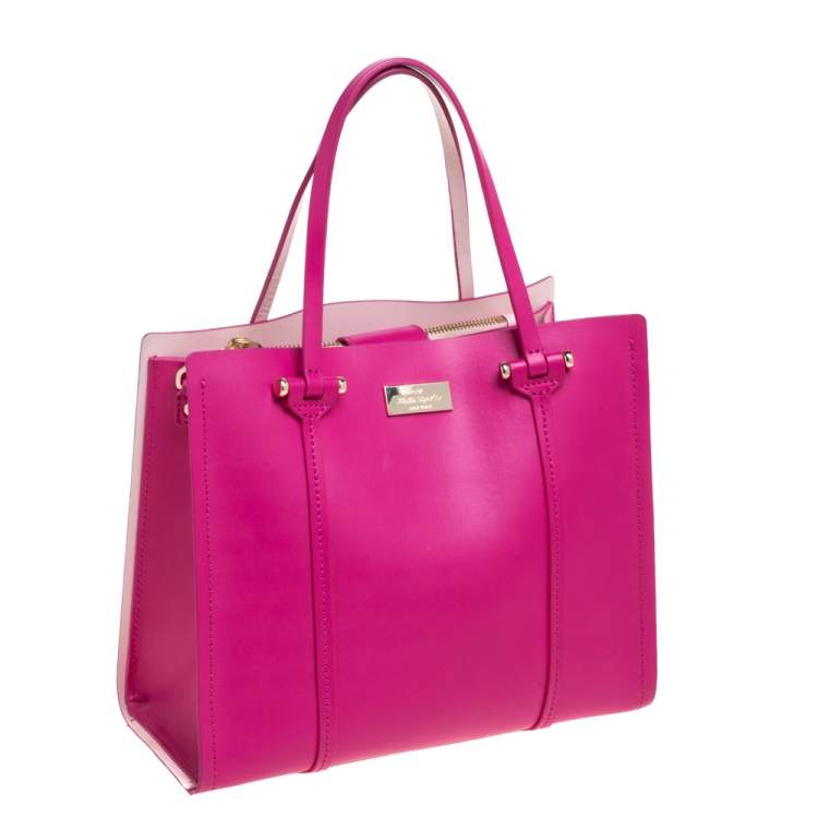 Pre Owned Kate Spade Pink Leather Open Tote