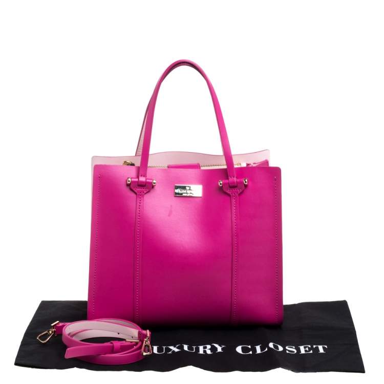 Pre Owned Kate Spade Pink Leather Open Tote