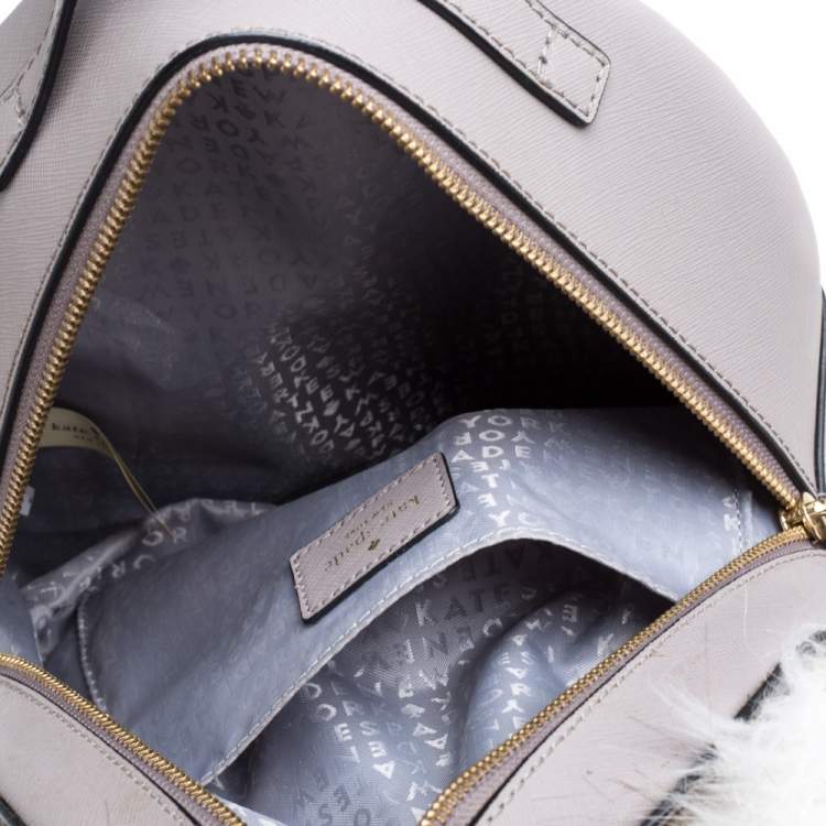 Pre Owned Kate Spade Taupe Leather Owl Backpack