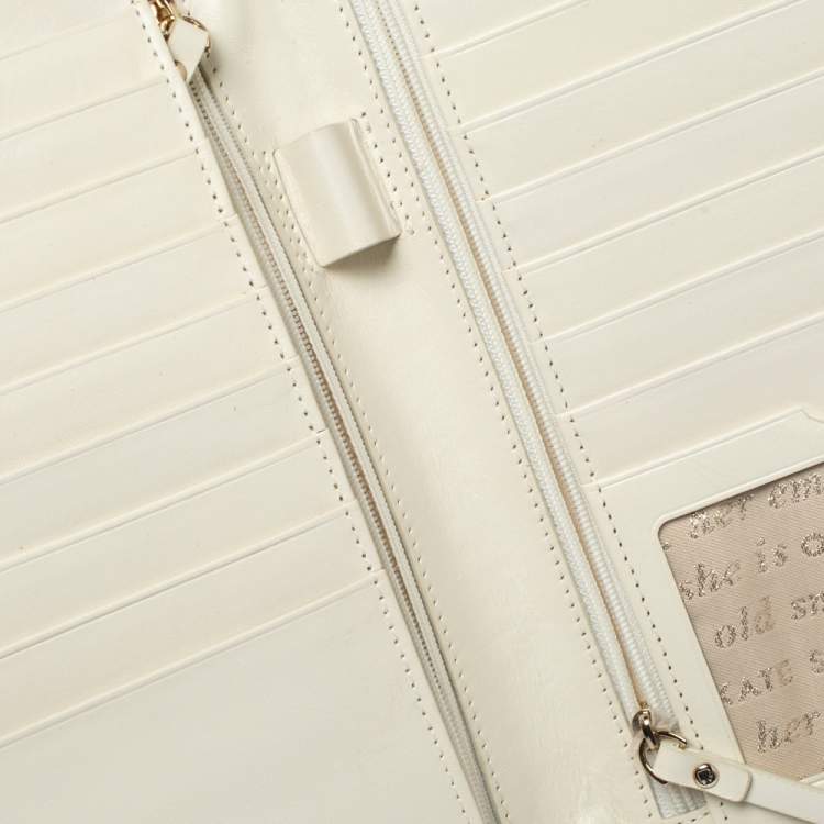 Pre Owned Kate Spade Metallic Gold Leather Oversized Zip Around Wallet