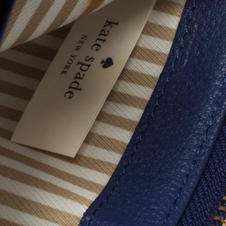 Pre Owned Kate Spade Blue Leather Zip Around Wallet
