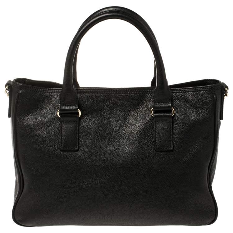 Pre Owned Kate Spade Black Leather Bow Tote