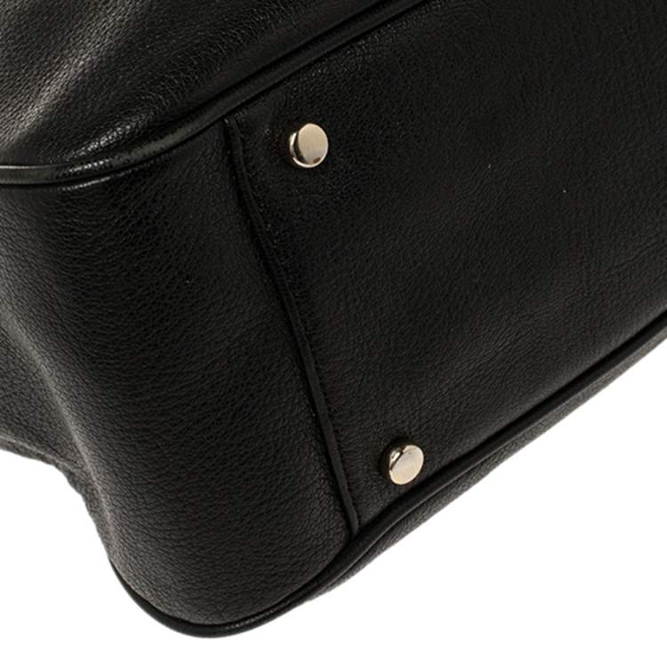 Pre Owned Kate Spade Black Leather Bow Tote