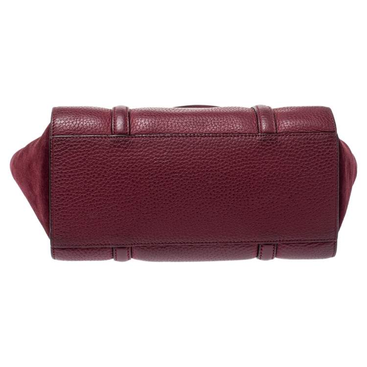 Pre Owned Kate Spade Burgundy Leather and Suede Abigail Tote