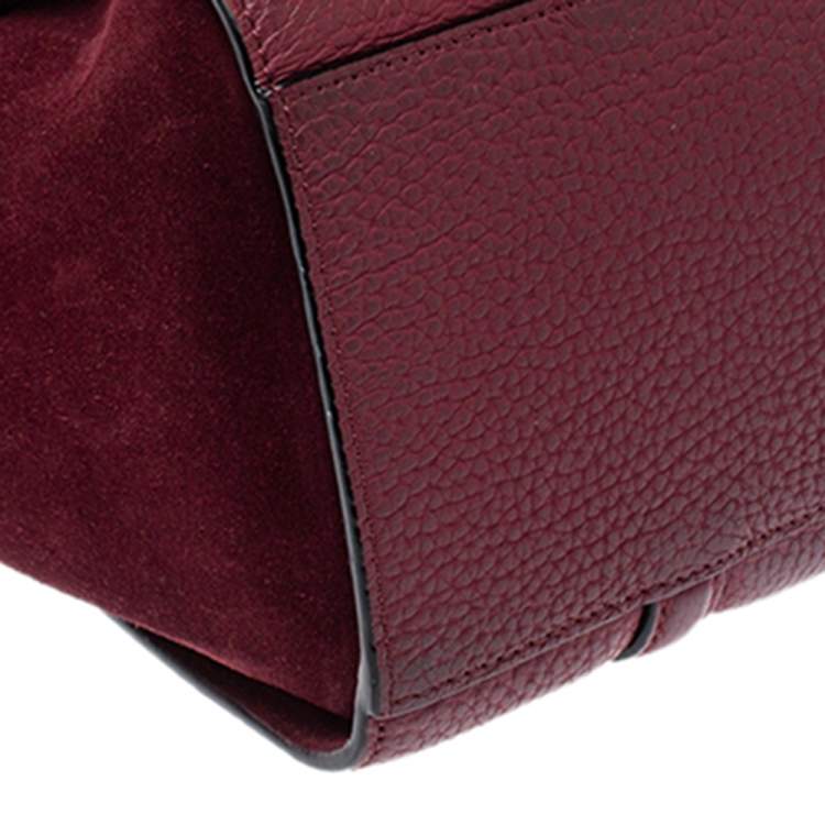 Pre Owned Kate Spade Burgundy Leather and Suede Abigail Tote