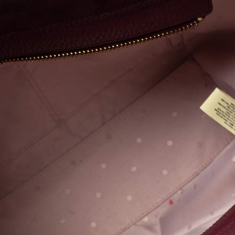 Pre Owned Kate Spade Burgundy Leather and Suede Abigail Tote