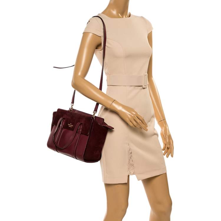 Kate Spade Burgundy Leather and Suede Abigail Tote Kate Spade | TLC