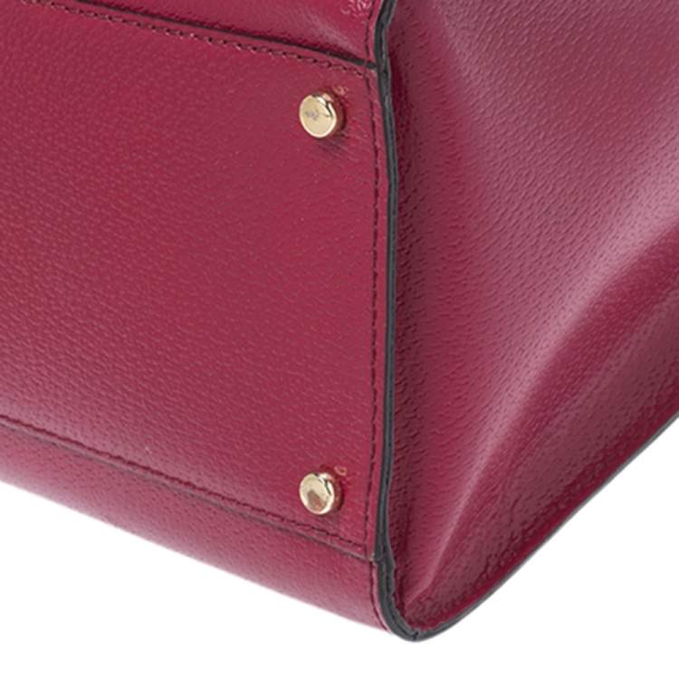 Pre Owned Kate Spade Magenta Leather Wellesley Durham Tote