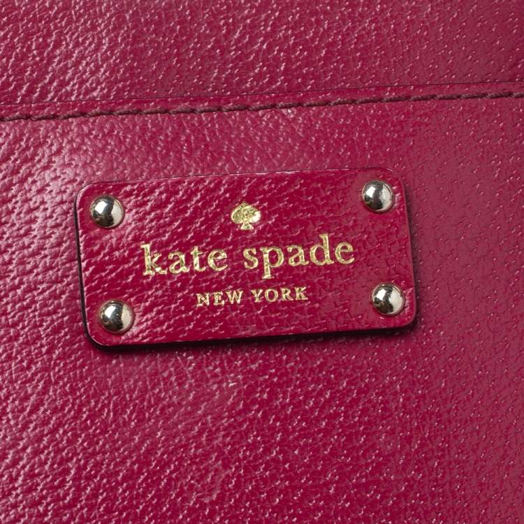 Pre Owned Kate Spade Magenta Leather Wellesley Durham Tote
