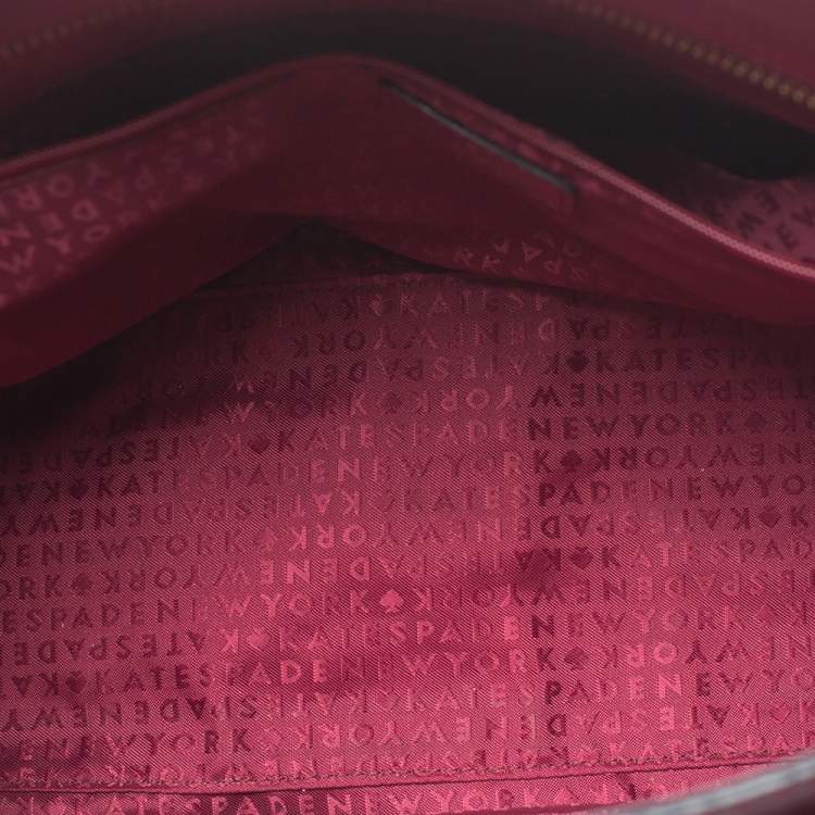 Pre Owned Kate Spade Magenta Leather Wellesley Durham Tote