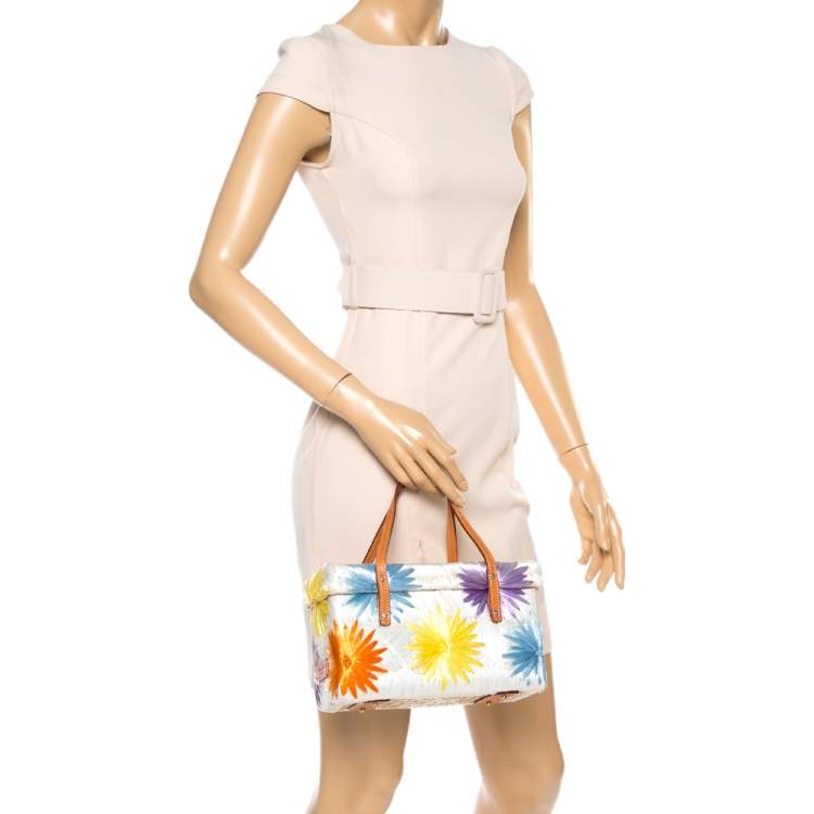 مملوكة مسبقًا Kate Spade Multicolor Straw and Raffia Cabo Holiday Basket Bag