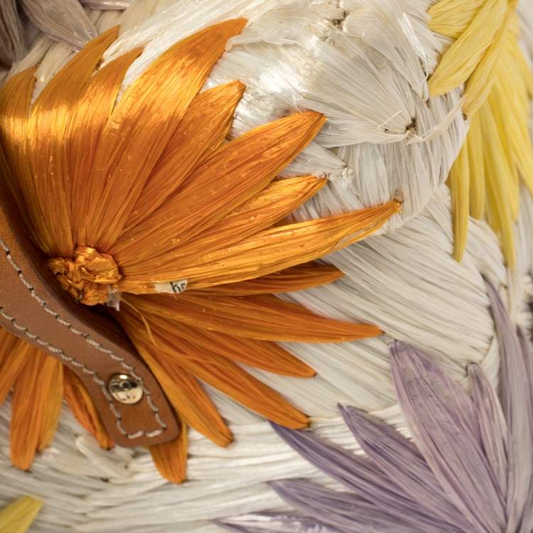 مملوكة مسبقًا Kate Spade Multicolor Straw and Raffia Cabo Holiday Basket Bag