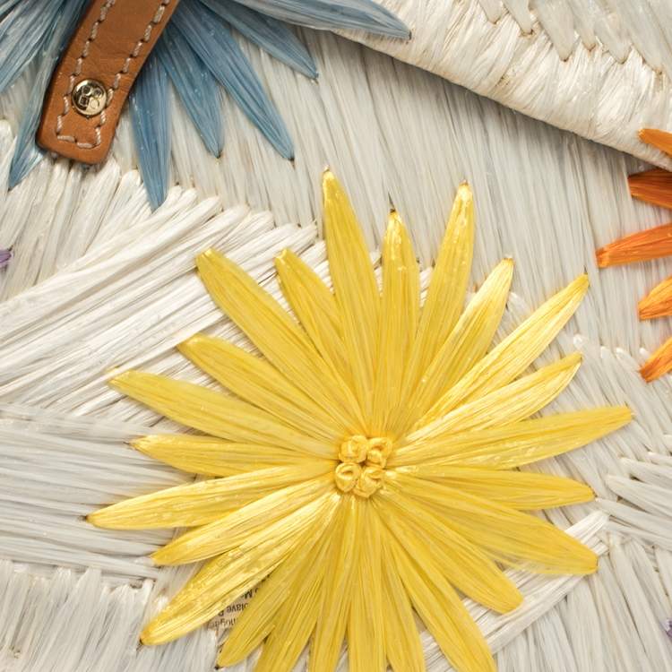 مملوكة مسبقًا Kate Spade Multicolor Straw and Raffia Cabo Holiday Basket Bag