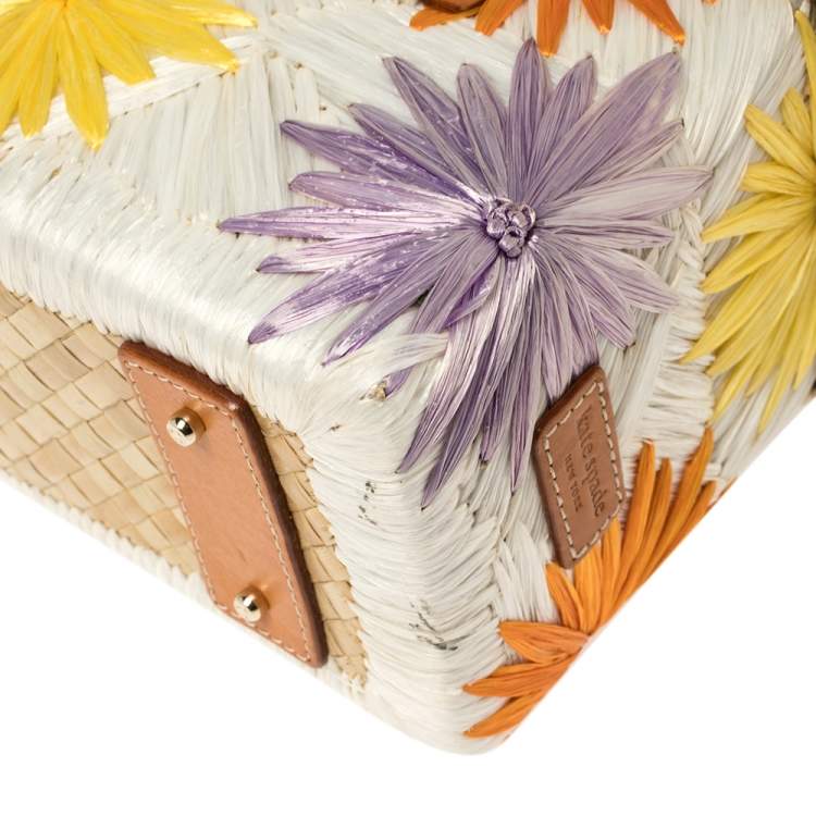 مملوكة مسبقًا Kate Spade Multicolor Straw and Raffia Cabo Holiday Basket Bag