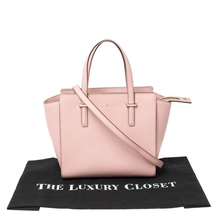 Pre Owned Kate Spade Powder Pink Leather Cedar Street Hayden Tote