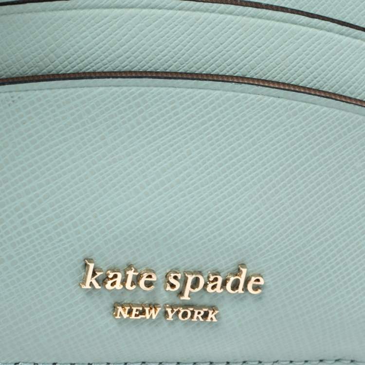 Pre Owned Kate Spade Two Tone Blue Leather Spencer Wrislet Cardholder 
