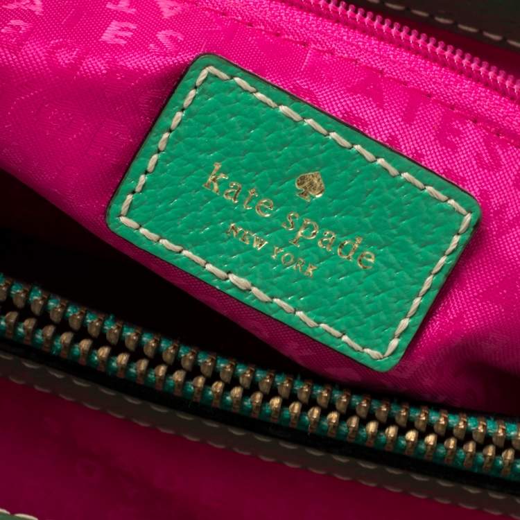 Pre Owned Kate Spade Green Leather Wellesley Quinn Tote 
