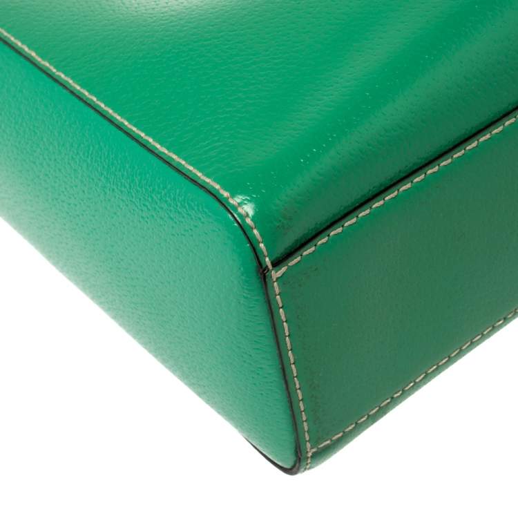 Pre Owned Kate Spade Green Leather Wellesley Quinn Tote 