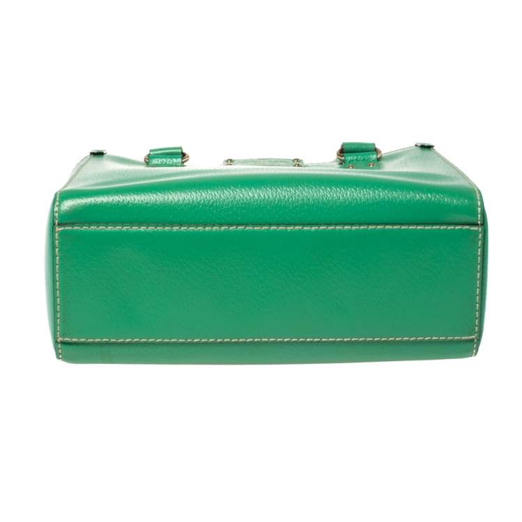 Pre Owned Kate Spade Green Leather Wellesley Quinn Tote 