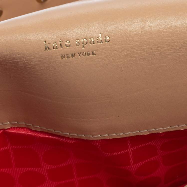 Pre Owned Kate Spade Gold Shimmer Leather Flap Clutch