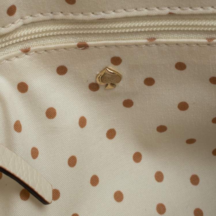 Pre Owned Kate Spade Gold Leather Top Zip Crossbody Bag