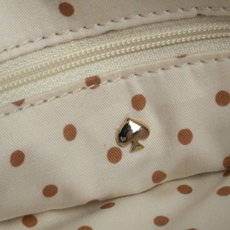 Pre Owned Kate Spade Gold Leather Top Zip Crossbody Bag