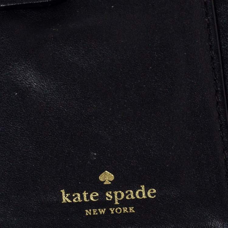 Pre Owned Kate Spade Beige/Black Leather Long Wallet