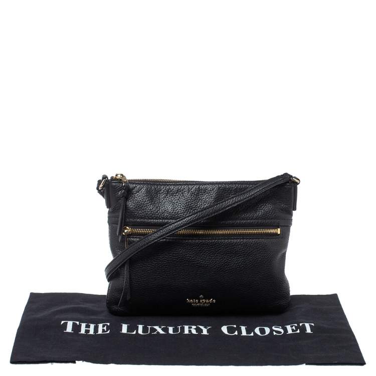 Pre Owned Kate Spade Black Leather Jackson Street Gabriele Crossbody Bag